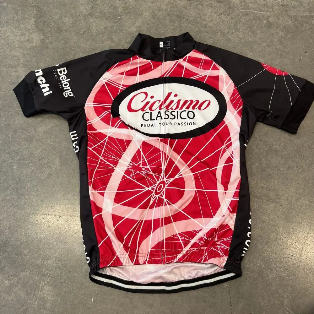 Vintage Y2K Ciclismo Classico Cycling Bike Jersey Red Black XL - Picture 1 of 5